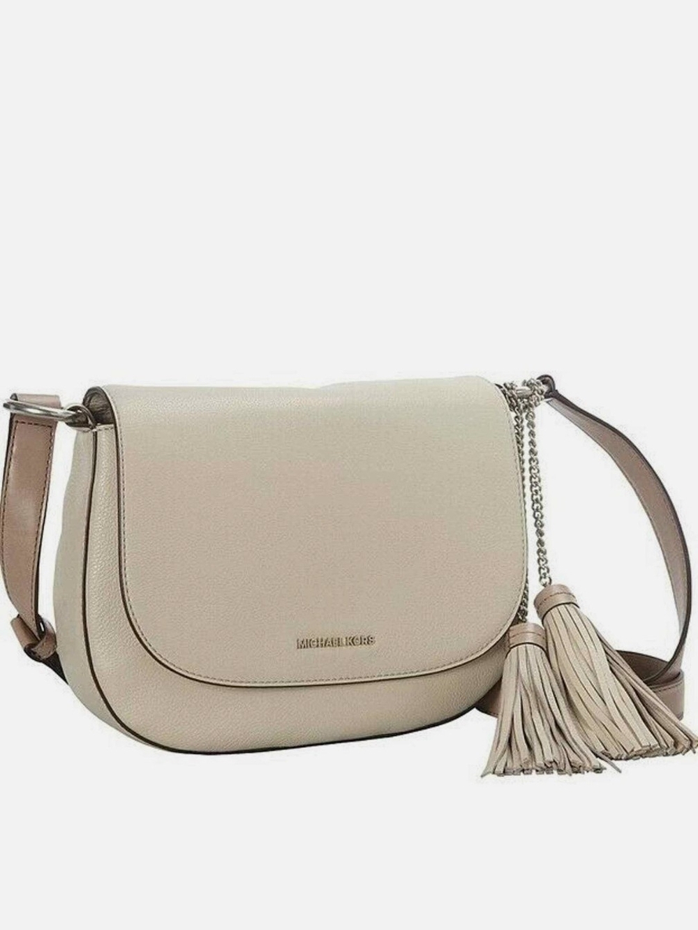 MICHAEL Michael Kors  - EUC - Cream Saddle Crossbody Bag with Tassel